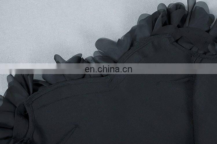 Amigo 2017 new designer sex black off-shoulder flower long slit tube bandage dress maxi evening dresses for women party wear