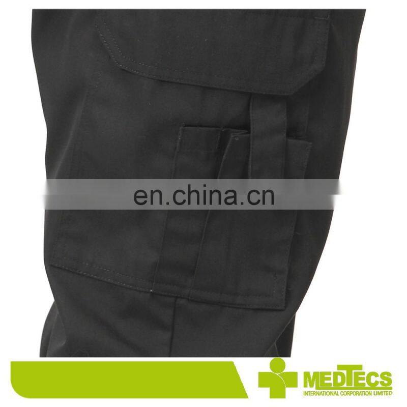 Black Elastic band Workwear Cargo Pants with Pockets