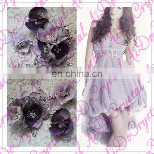 Aidocrystal lilac lace flower rhinestone flower headband bridal fascinators