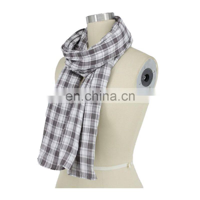 Guangzhou Direct Factory Cotton Check Double-Layer Scarf