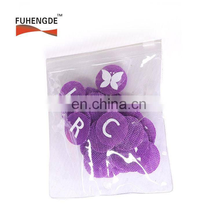 Double side hook and loop alphabet letters for T-shirt garments shoes