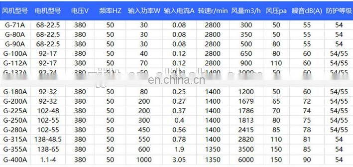 G series 30W air ventilation for YVP motor