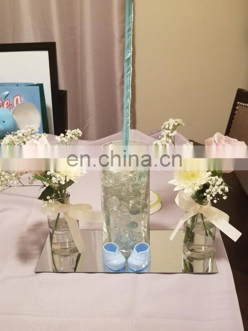 5"x12" Rectangle Mirror Candle Tray/Plate with Bevel Edge for Wedding, Christmas and Party decoration set of 6