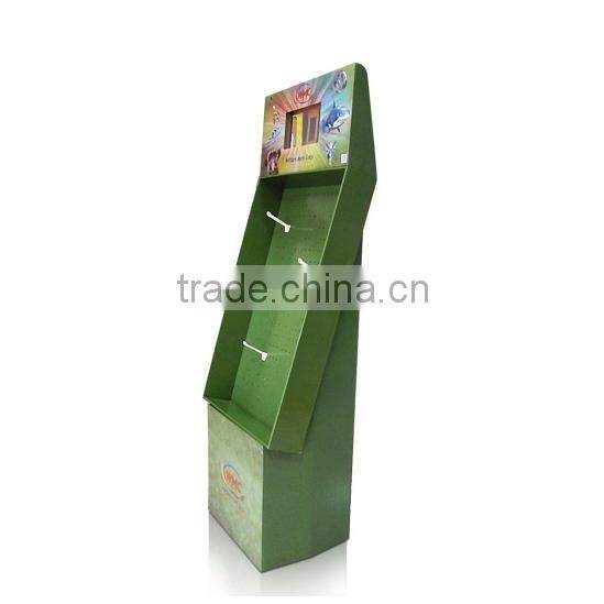 Small appliances flashlight electronics corrugated peg hook floor display stand rack
