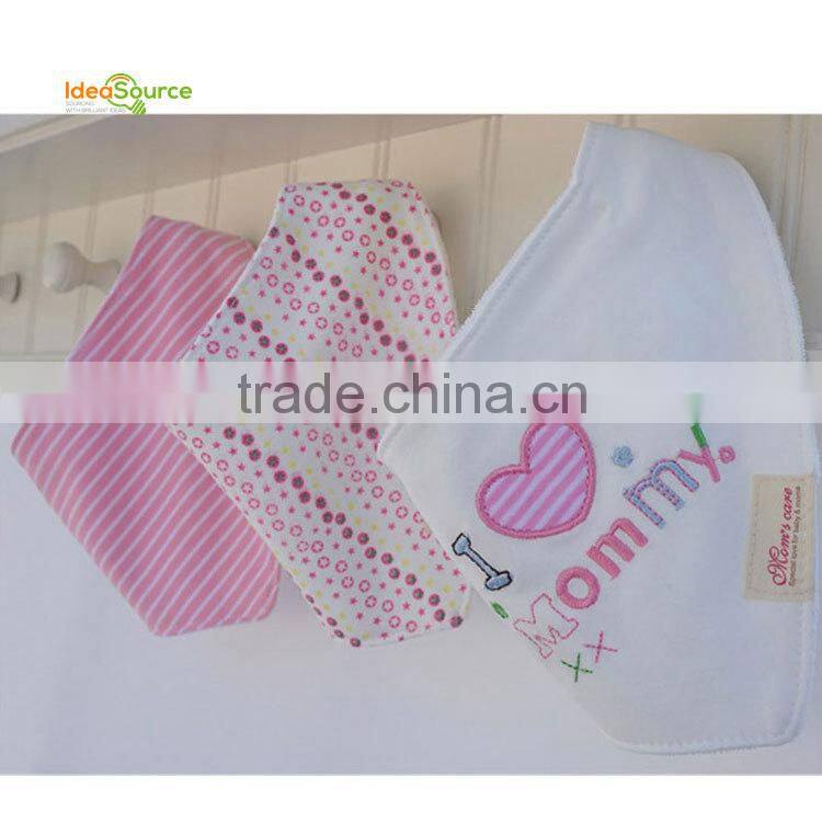 Top grade 100% cotton 3pcs set/lovely bandana bibs/new baby bibs