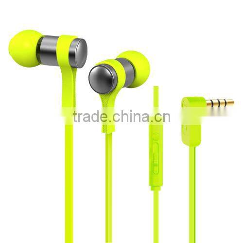 2015 newest high quality wholesale metal in ear colour headphone with mic