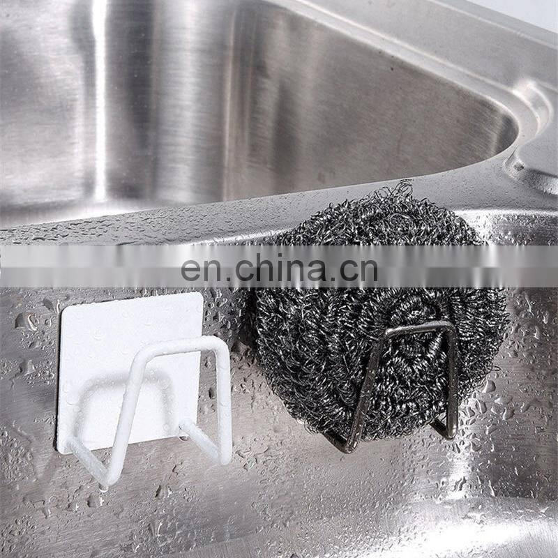 304 Stainless Steel Sink Sponges Holder Self Adhesive Drain Drying Rack Kitchen Wall Hooks Accessories Storage Organizer