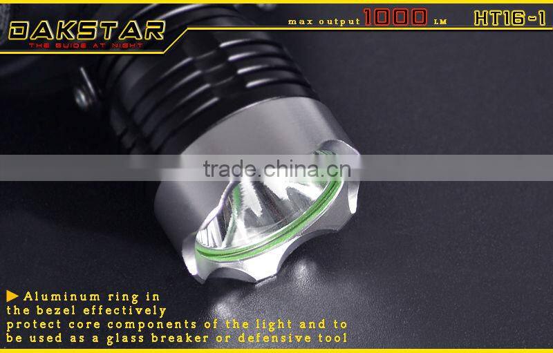 DAKSTAR XML T6 HT16-1 1000LM 18650 Rechargeable High Power Aluminum Headlamp LED With CREE