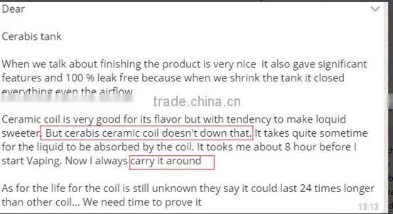 CERAVAPE Cerabis Tank with CERAMIC coil, CERAVAPE Cerabis Tank