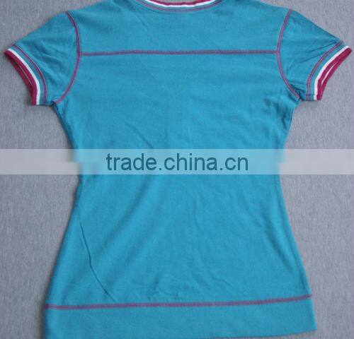 Best selling!womens cotton polo t-shirt with contrast collar/women polo v-neck t-shirt/polo sport t-shirts for women