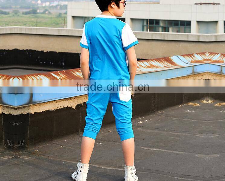 2015 boy Sports Wear Plain T-Shirt and Sport strip Pants / Wholesale Clothing Made in China Jiangxi
