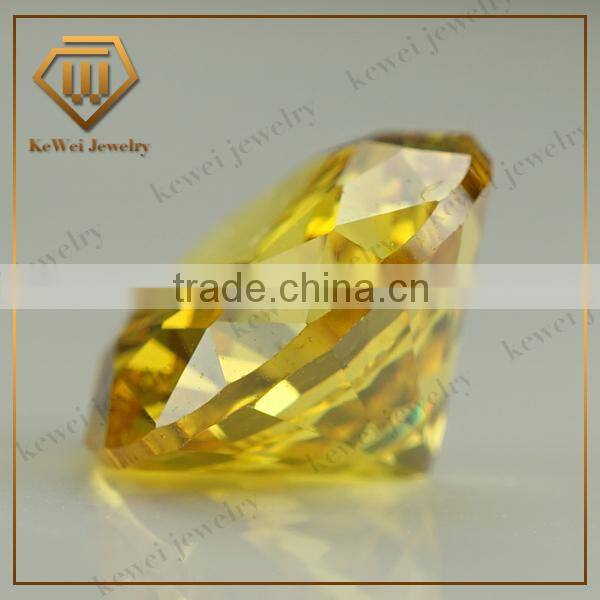 Good Quality Fashion Round Brilliant Cut 7.0mm yellow Cubic Zirconia