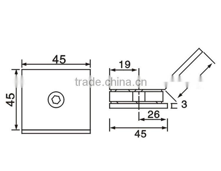 Stainless steel shower door glass clips and SS handrail clamps and handrail glass fixing