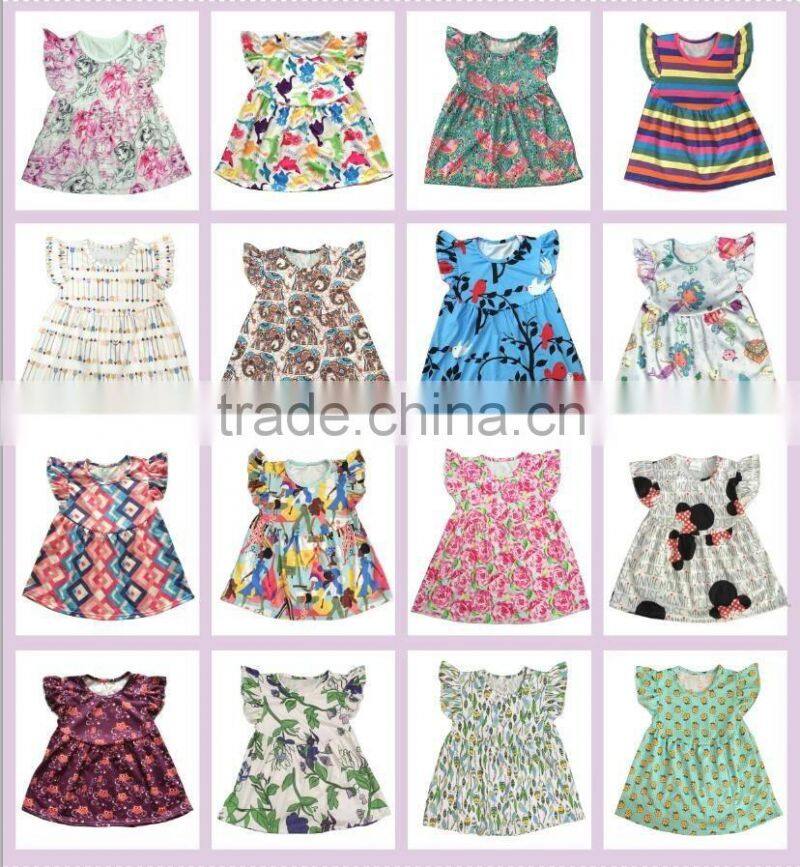 wholesale children girls dress sleeveless children clothing set slip dress ostrich pattern cool summer girls dress