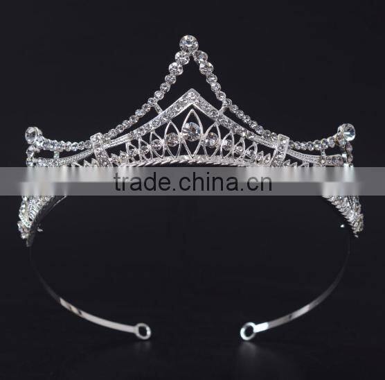 Custom rhinestone crystal large beauty pageant crowns & tiaras miss world tiaras