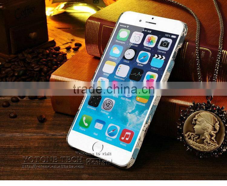 Rose flower polyester skin european style colorful minion case for Iphone 6 4.7 5.5 inch