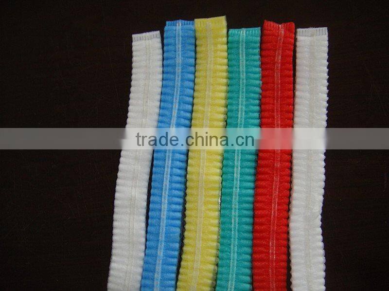 white green red yellow blue PP 10g/m2 nonwoven clip caps 18" 19" 20" 21" 24" double elastic latex free