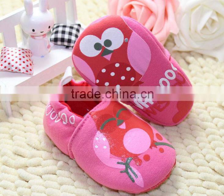 Owl baby shoes 0-1 year old cotton baby shoes Soft bottom slip shoes