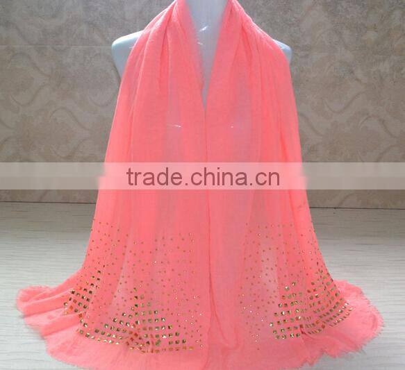 Wholesale Cotton Stone Beads Fashion Muslim Scarves