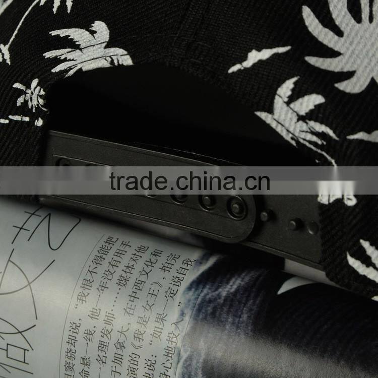 Coconut Tree Printing Triangle Mark Applique Embroidery Boys Flat Cap