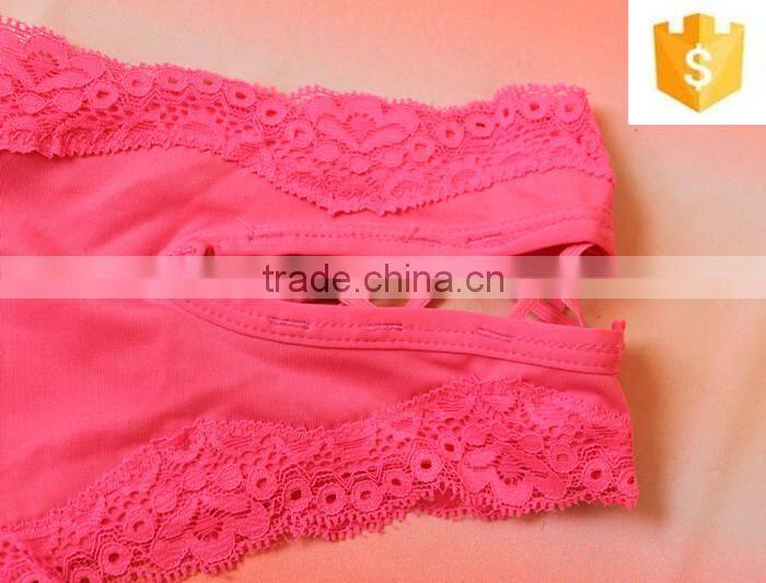 sexy daily thongs,cotton and lace fabric, fancy panty thong