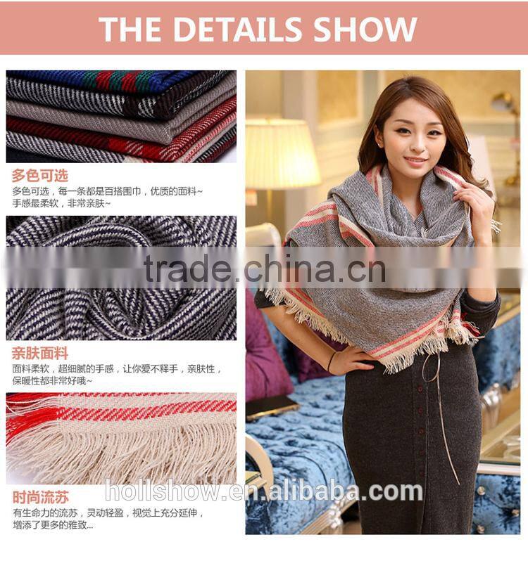 Fashion Latest Four Sides Fringes Acrylic Large Long Winter Scarf