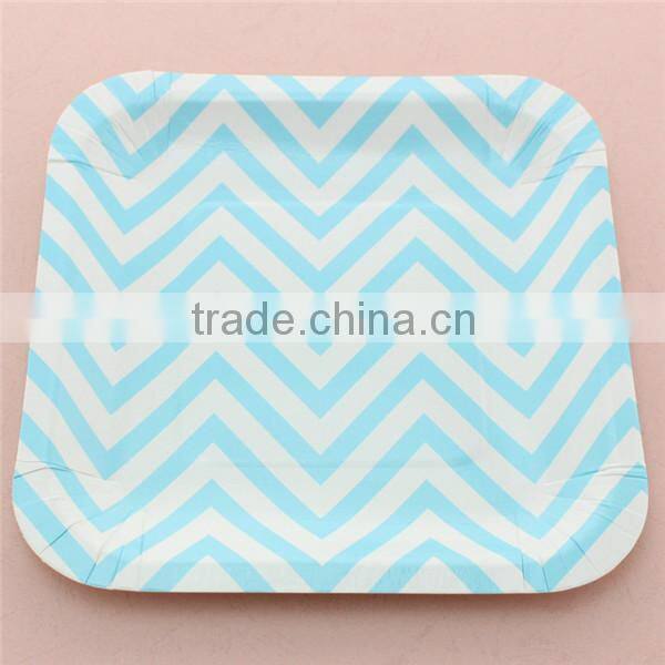 Wedding favors mix pattern 7 inch square paper plate for wedding