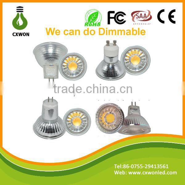 DC12V Low volt spot lamp mr16 cob 4w quartz glass ce saa approved led spotlight