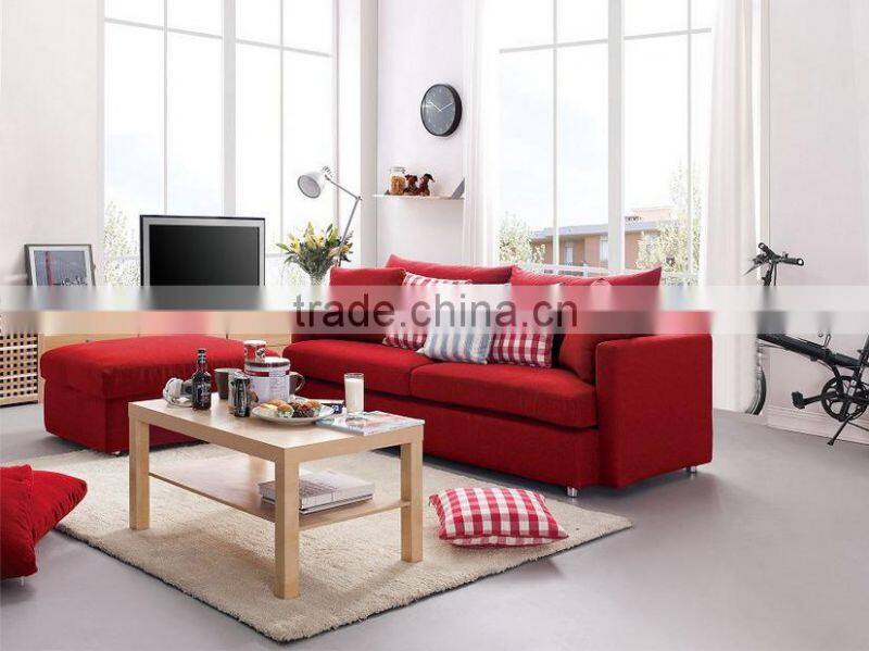 Hot selling top quality red or blue color fancy fabric sofa bed