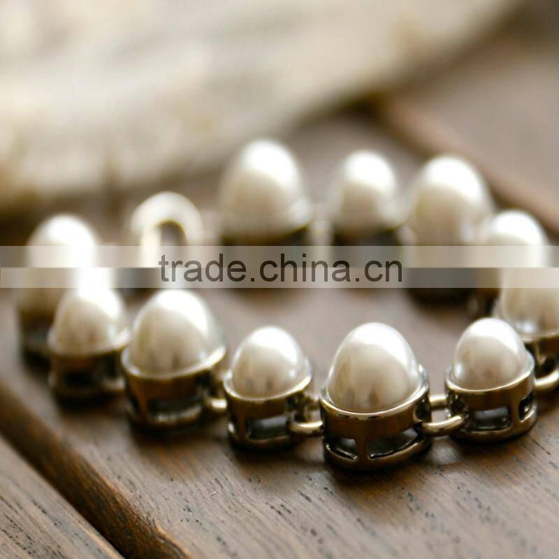 Women Leaf Shaped Pearl Necklace Earring Ring Bracelet Complete Jewelry Set