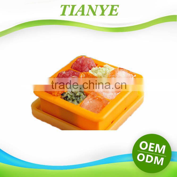 Silicone Ice Tray, Ice Cube Tray, Ice Cube Maker, Silicone baby food container with lid