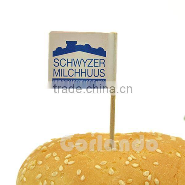 Design promotional wood national topper flag toothpick