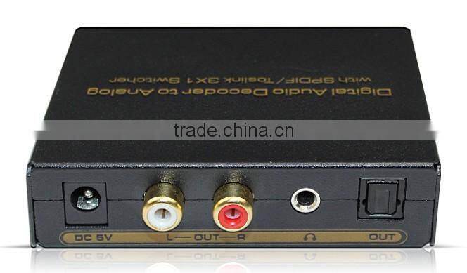 SPDIF/Toslink Digital Audio Decoder Switch, 3x1-Updated Version with Best Quality