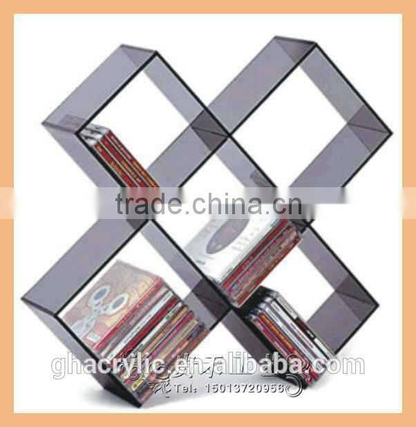 transparent color customized acrylic CD display rack for home furniture