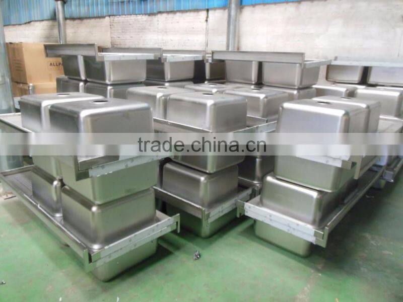 Restaurant Hotel Industrial Kitchen Equipment Custom Stainless Steel Kitchen Sink with Drain Board