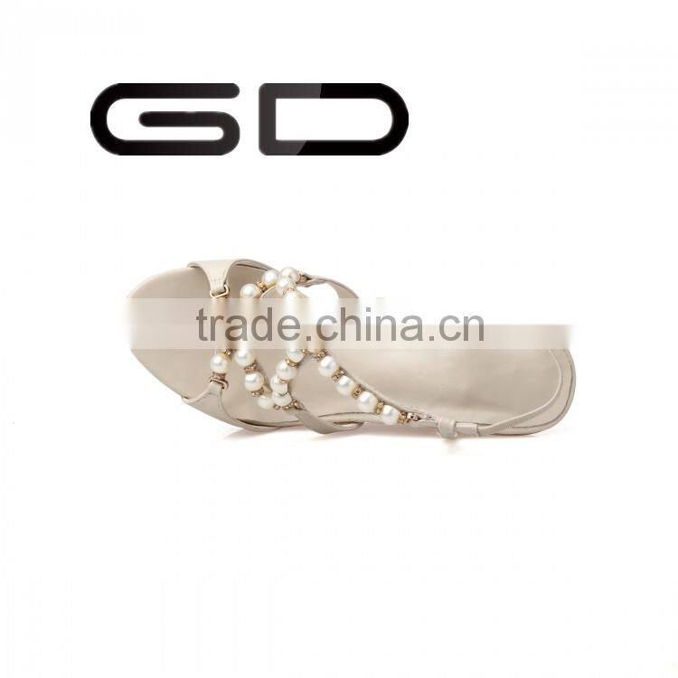 GDSHOE comfortable bridal slingback sandals shoes with beads