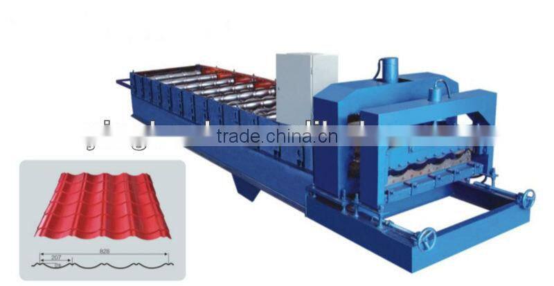 2013 Hot Sale Automatic 0.4-0.8mm Glazed Tile Roll Forming Machine LS-840-24