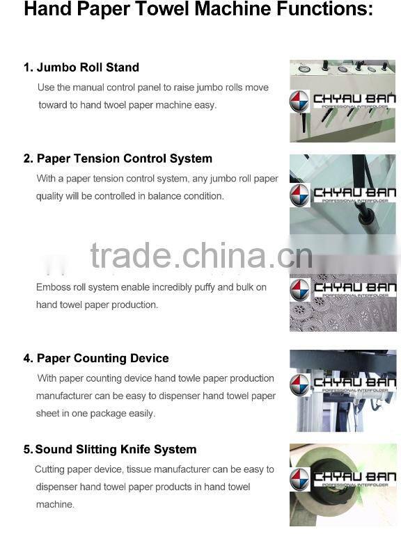 High Speed Z Folding Embossing Hand Paper Towel Machinery