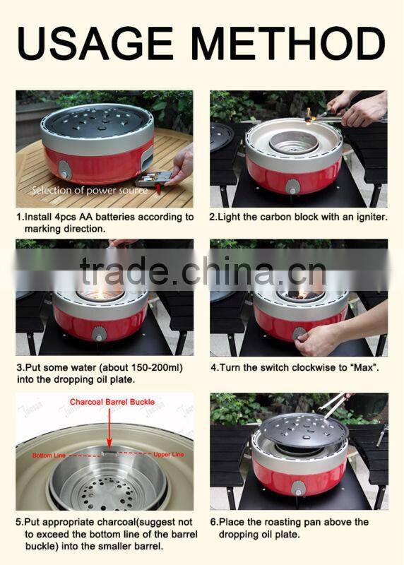 2015 Newest Patented Charcoal Barbecue Grill/Portable Charcoal BBQ Oven with Carry Bag/Metal Charcoal Grill