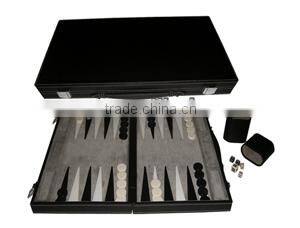 Travel style 15'' leather backgammon hand made