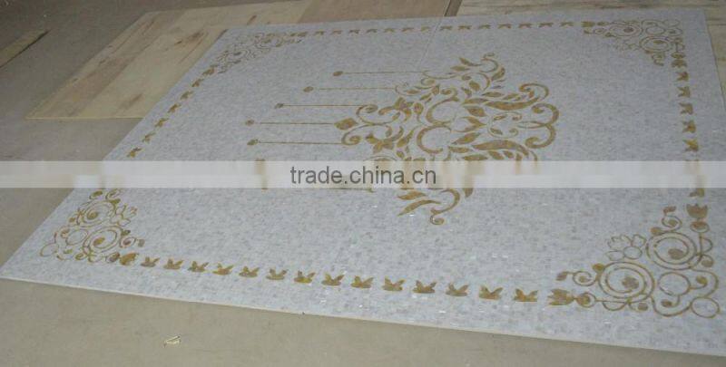 Gold lip mother of pear shell(MOP) mosaic panel for wall and decoration