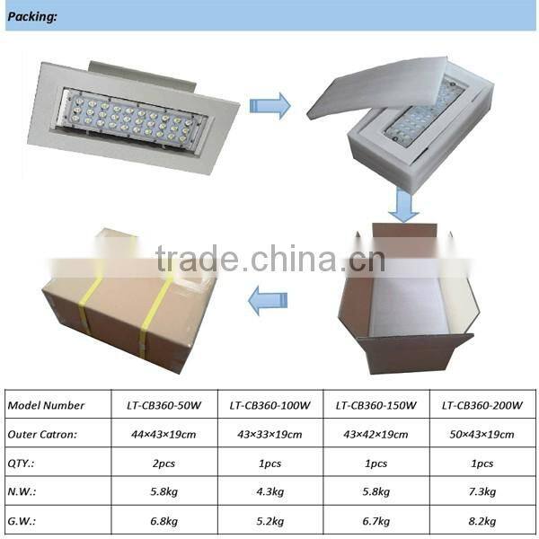 retrofit recessed outdoor gas staion led canopy light 100W gas station led canopy lights