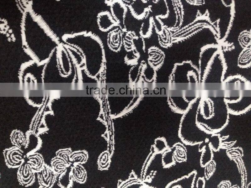 2015 classic black&white knitting jacquard fabric for garment