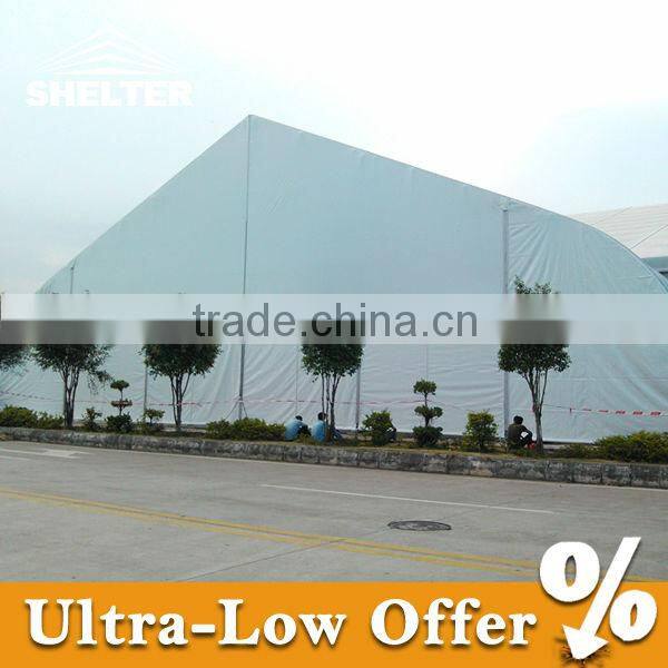 curved beam tent structure for outdoor movie events