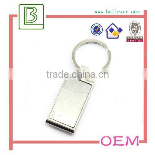 rectangle shape metal keychain with Epoxy domed custom logo