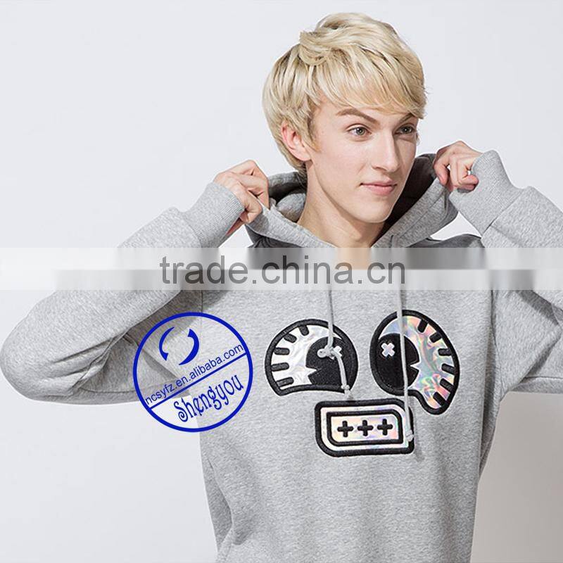 Custom 65 cotton 35 polyester hoodie with embroidered