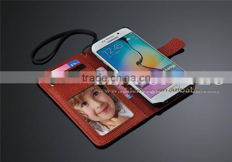 For s6 edge leather case, For Samsung Galaxy S6 edge cowhide genuine leather case, For Galaxy S6 leather Case