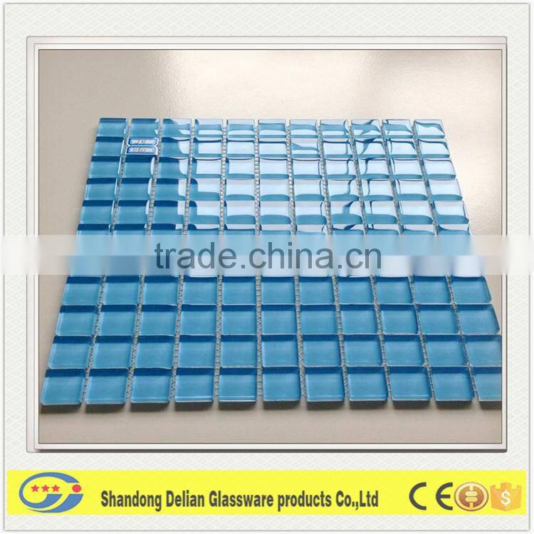 blue color swimming pool glass mosaic