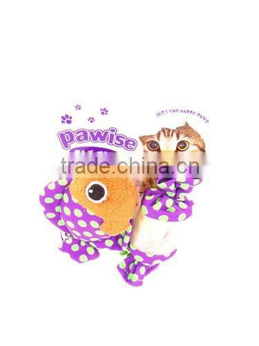 Promotional best quality fish & candy shaped cat toy treat ball with ring bell inside