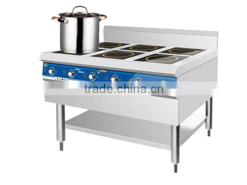 6 heads 2KW each wok commercial industrial electronic induction cooker cooktop with stainless steel M635